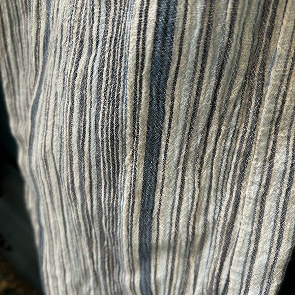 Raya Sun Wide Leg Striped Shirt Cargo Pants - Blue/Gray/White Rope Belt Sz 28” - Picture 9 of 9